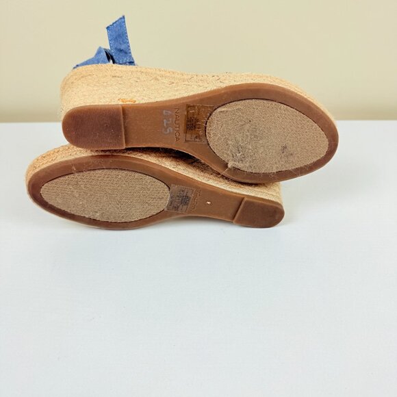 Nautica Denim Espadrille Wedge Sandals w/ Ankle Strap | 9.5 - Picture 6 of 6